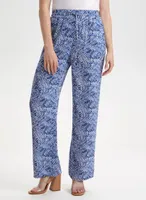 Abstract Animal Print Pull-On Pants