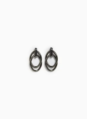 Double Oval Dangle Earrings