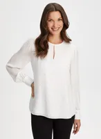 Rhinestone Embellished Popover Blouse