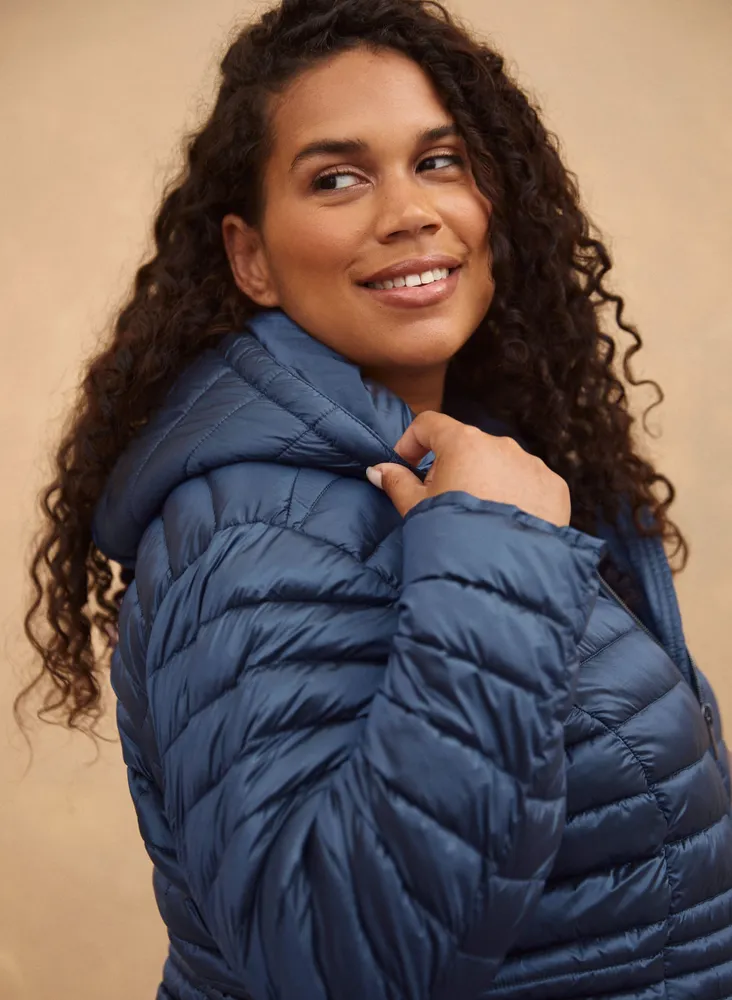 Packable Vegan Down Quilted Coat