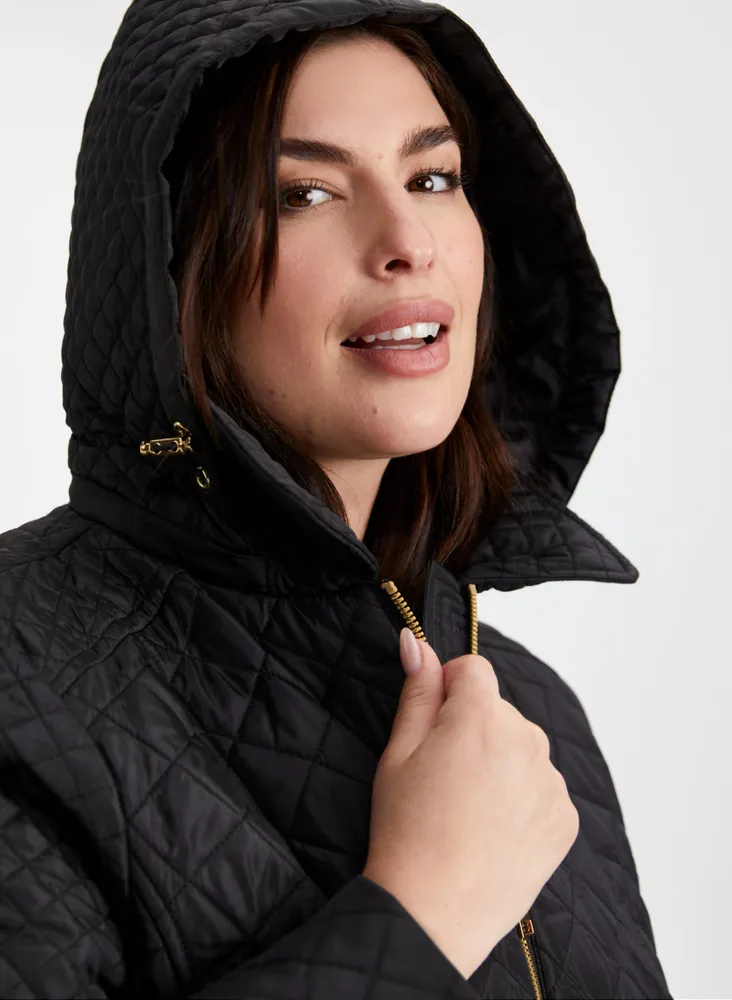 Diamond Quilted Vegan Down Coat