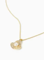 Three Petal Pearl Centre Necklace