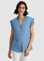 Ruffle Detail Tencel Blouse