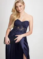 Lace Corset Strapless Dress