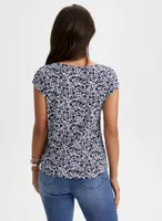 Floral Print Tie-Waist Top