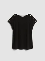 Button Detail Short Sleeve Top