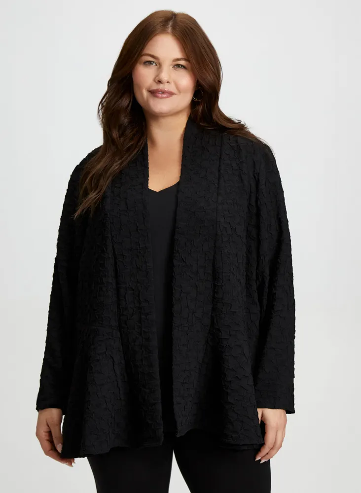 Tunic Length Textured Cardigan