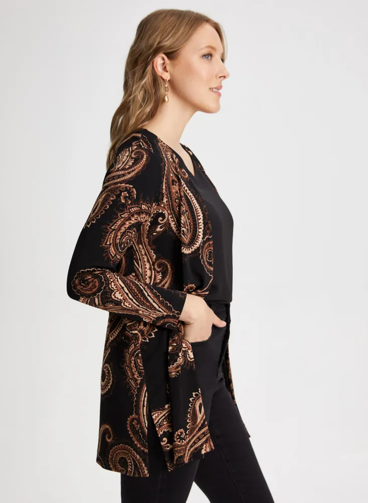 Paisley Print Open Front Top