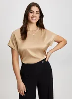 Satin Cap Sleeve Top