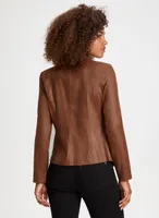 Eyelet Detail Faux Suede Jacket