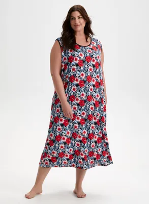 Tropical Floral Print Nightgown