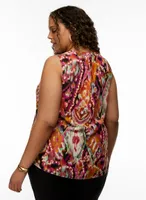 Abstract Print Sleeveless Blouse