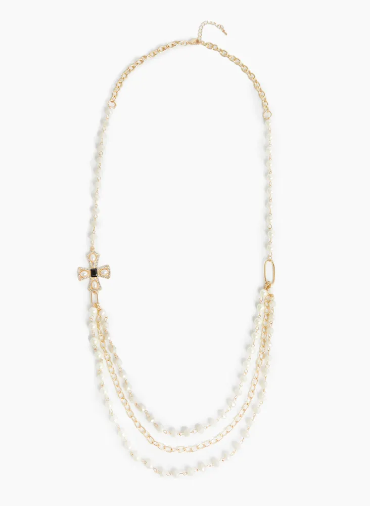 Triple Row Pearl Necklace