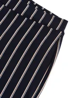 Vertical Stripe Pull-On Capris