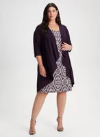 Medallion Print Dress & Cardigan Set