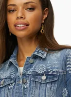 Floral Embroidered Denim Jacket