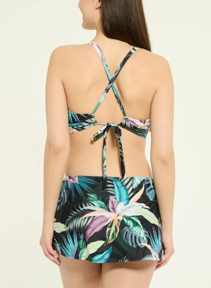 Tropical Print Skirted Bottom