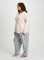 Slogan & Star Motif Pyjama Set