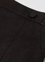 Vegan Leather Detail Pencil Skirt