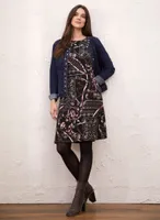 3/4 Sleeve Abstract Print Knit Dress