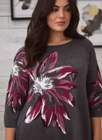 Knit Sweater With Floral Print