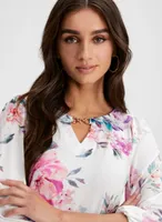 Floral Print 3/4 Sleeve Top