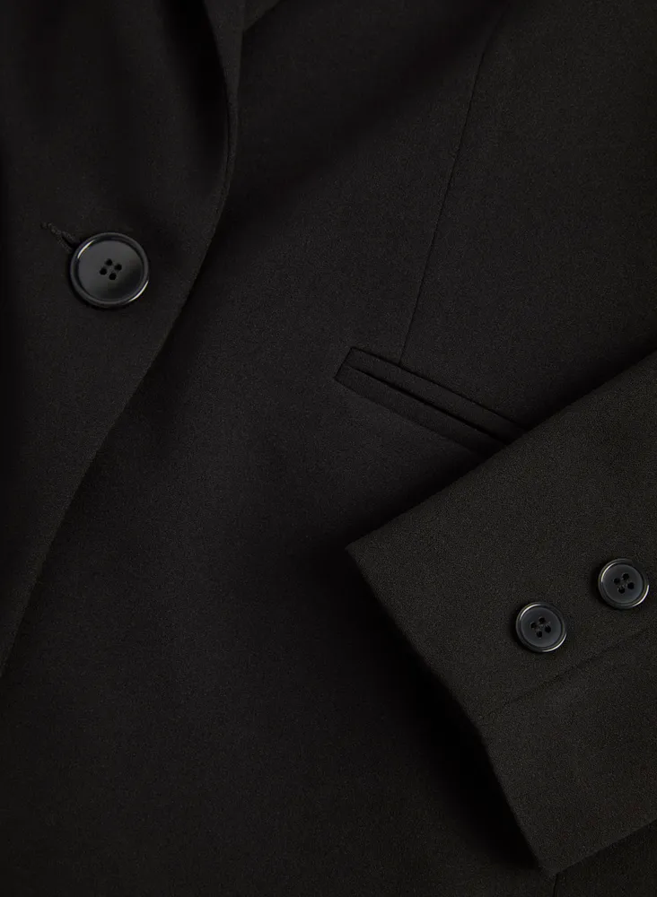 One-Button Notch Collar Jacket