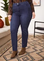 Paisley Appliqué Straight Leg Jeans