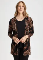 Paisley Print Open Front Top