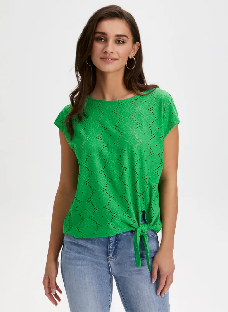 Eyelet Detail Top