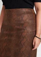 Snakeskin Motif Pencil Skirt