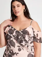 Floral Motif V-Neck Dress