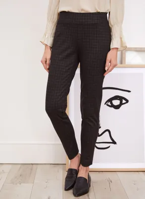 Checkered Print Pull-On Pants