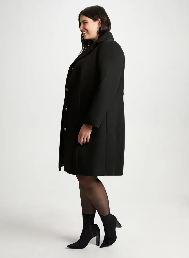 Stretch Wool-Blend Coat