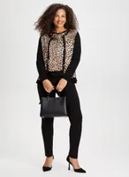 Animal Print Button Front Cardigan