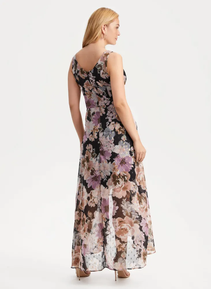 Floral Print High-Low Dress