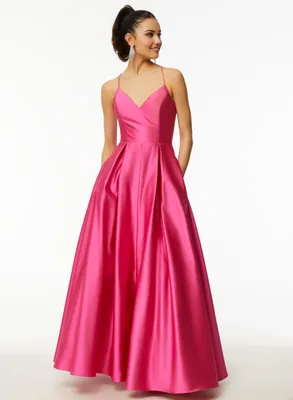 Satin Fit & Flare Ball Gown