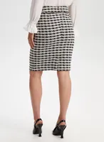 Houndstooth Motif Pencil Skirt