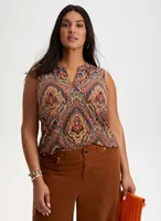 Paisley Print Sleeveless Top