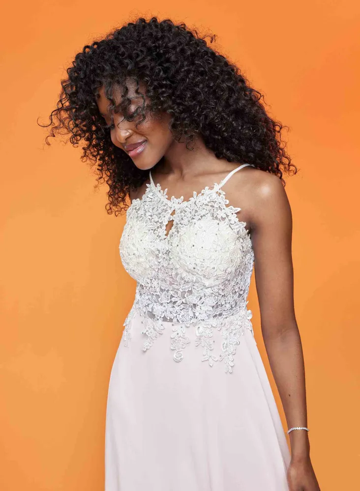 High Low Lace Detail Dress