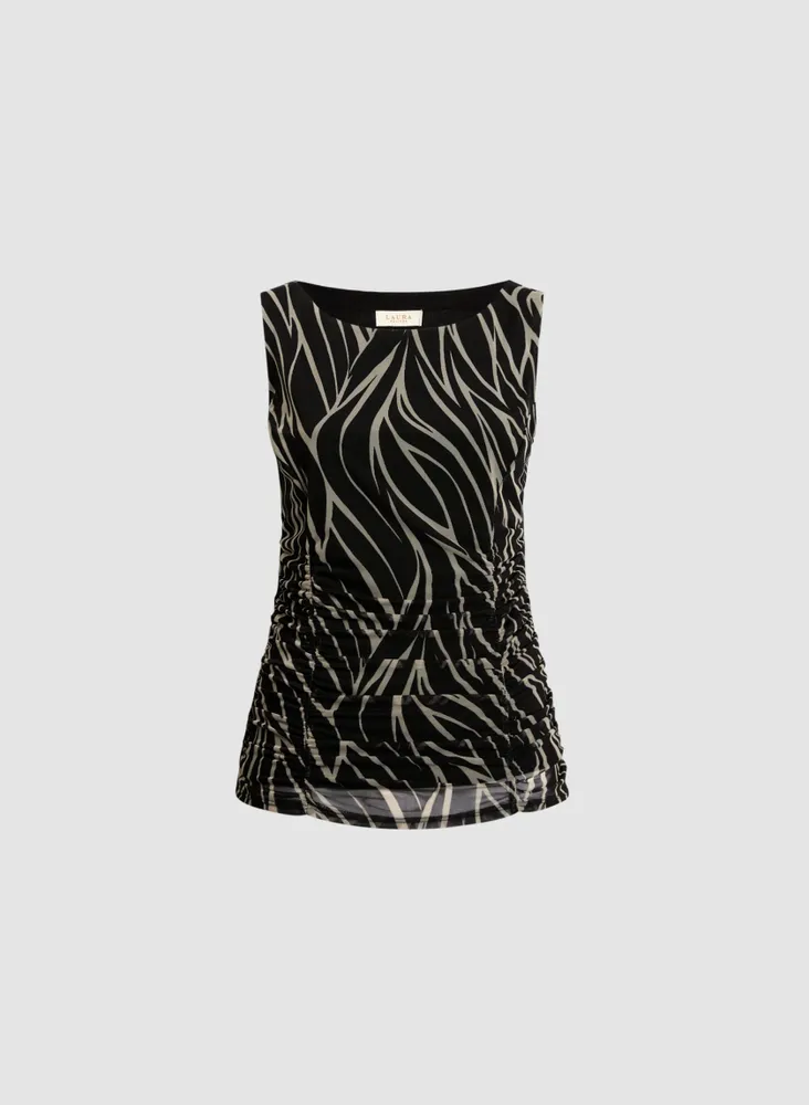 Zebra Print Sleeveless Top