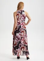 Floral Print Halter Neck Dress