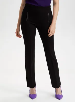 Contrast Trim Pull-On Pants