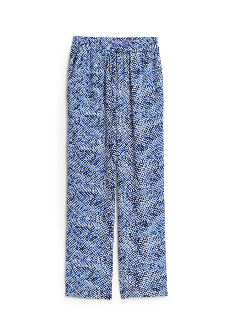 Abstract Animal Print Pull-On Pants