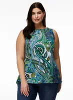 Sleeveless Paisley Print Top