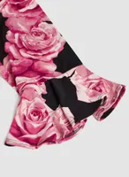 Rose Print 3/4 Sleeve Top