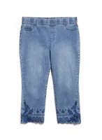 Pull-On Embroidered Jeans