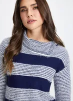 Striped Fuzzy Knit Sweater