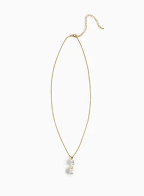 Crystal & Pearl Pendant Necklace