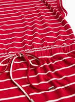 Boat Neck Stripe Print Dress